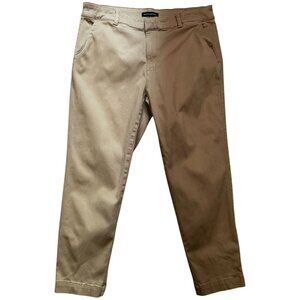 Banana Republic Womens Cotton Chino Pants Flat Front Stretch Size 16 Beige Solid